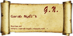 Garab Nyék névjegykártya